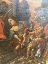 Peinture  ItalienneXVIIe Huile Sur Toile Le Massacre Des Innocents Lucas Penni ?