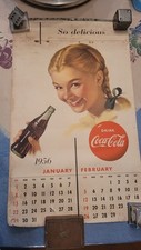RARE 1956 ORIGINAL COCA COLA CALENDAR MISSING ONE PAGE MADE IN ENGLAND