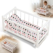 Berceau bois blanc poupée +