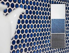 Mosaïque à Boutons Blanc