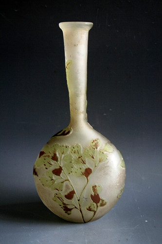 Ancien vase verre gravé à - gravÉ,