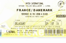 billet Ticket Football  France