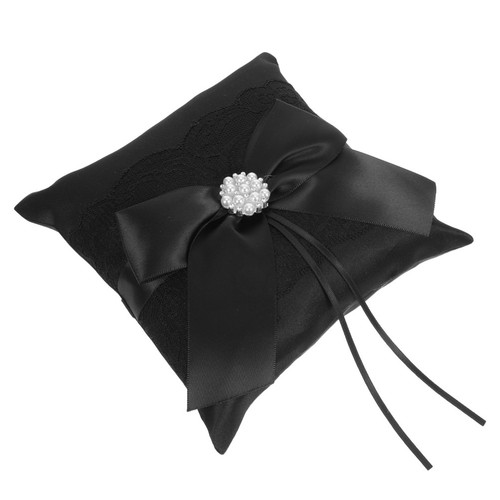 Coussin porte alliances noir - coussin, porte-alliances