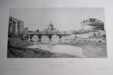 Henri GUERARD (1846-1897) EAU FORTE PONT ROME ITALIE COROT IMPRESSIONNISME 1880