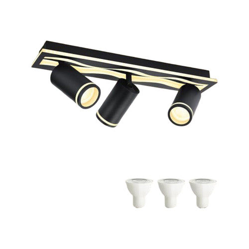 Plafonnier led noir réglable - noir,