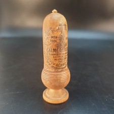 Antique Wooden Turned Case Pharmacy Calm Pain Menthol ND from Lourdes 19th Century