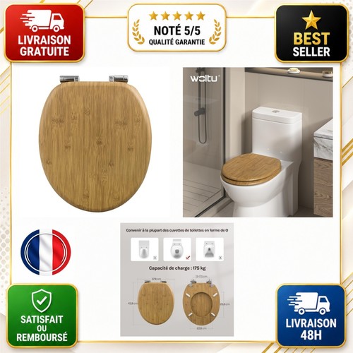 Abattant woltu ovale mdf - wc,
