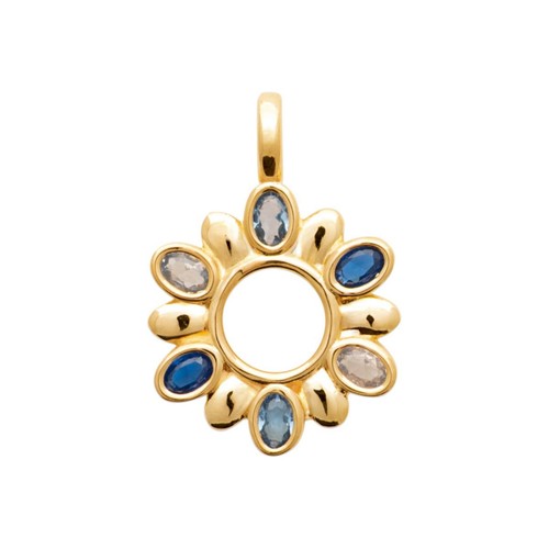 Pendentif forme fleur - , serti