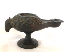 ANTIQUE BRONZE LAMPE A HUILE