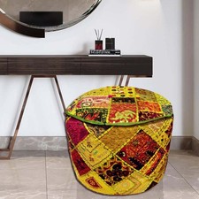 24" HALLOWEEN GIFT TRIBAL OTTOMAN STOOL FURNITURE BENCH POUF POUFFE PILLOW COVER