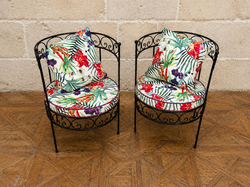 Paire fauteuils vintage en - paire, de