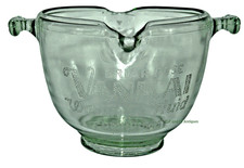 U.S. Glass Tufglas Green 1920s  BRIAR ROSE VANKAI Advertising Salon Mixing Bowl