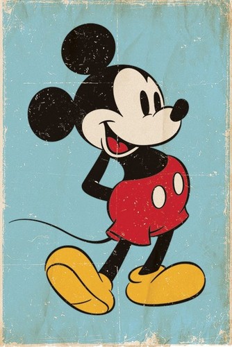 Mickey mouse retro affiche - mouse,