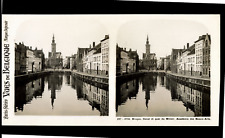 Belgium, Bruges, Canal et le Quai du Miroir, Académie des Beaux Arts, ca.1910, 