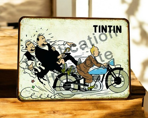 Plaque métal vintage tintin - plaque,