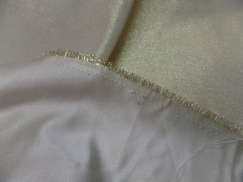 Tissu double face blanc - , cassé