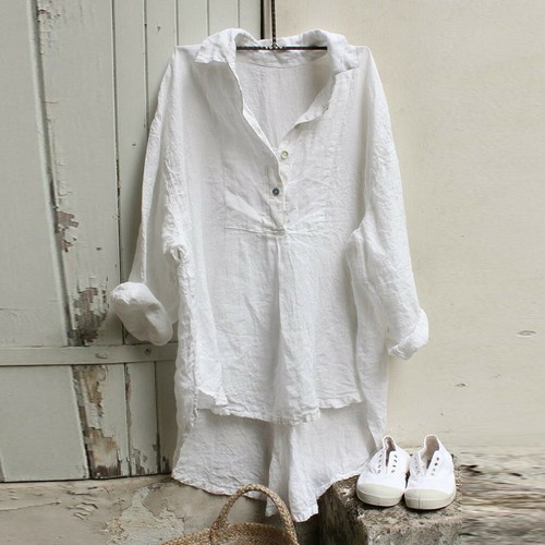 Femme shirt ample col haut - t-shirt, v
