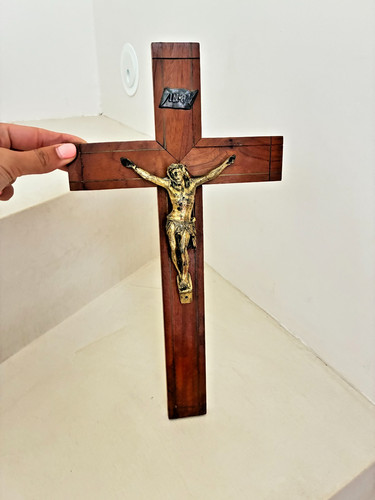 Ancien crucifix mural - , bois