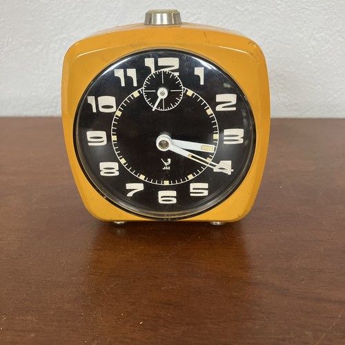 Réveil orange jaune ancien