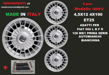 4 jantes alliage 12 stylé ROBINET ARGENT Fiat 500 D L F R époque ANCIENNE 4x1...