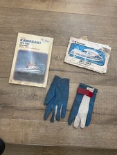Vintage Kawasaki Jet Ski 76-81 service manual, gloves and owners manual-