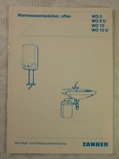 Montage Et Instructions D'Utilisation Zanker Chauffe-Eau Boiler Wo 5 U 10 10 U
