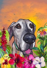 Dogue Allemand - Hippie Hound Studios Tropical Été Maison Et Jardin Drapeaux