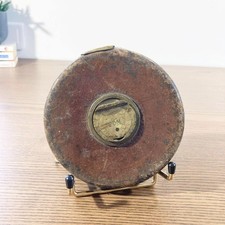 Mètre ruban ancien 20m en cuir et laiton déco industriel art déco