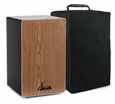 Cajon Batterie à Main de Percussion Tambour Caisse Instrument Bois Noyer Housse