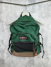 Vintage Eastpak USA Green Backpack Made in USA 90s Suede Leather Bottom