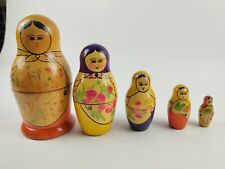 ANTIQUE PAINTED MATRYOSHKA NESTABLE RUSSIAN DOLLS
