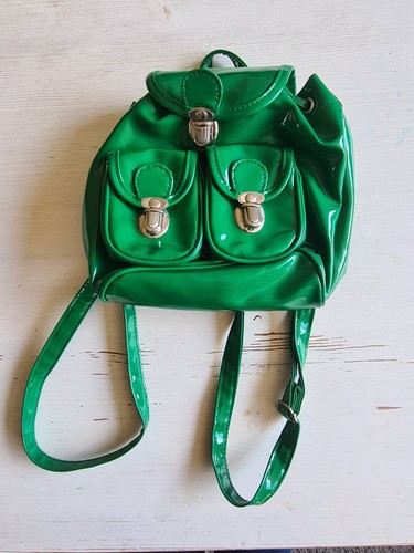 Sac dos laque pvc - laque, vert