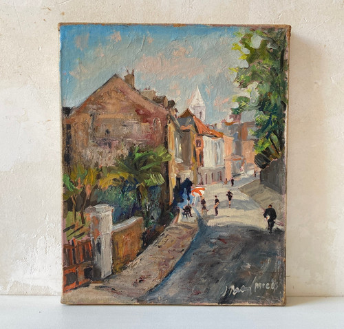 Tableau ancien huile sur toile - tableau,