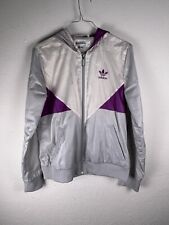 Adidas Windbreaker Jacket K-Way Grey White Size S Women Women Windbreaker Jacket