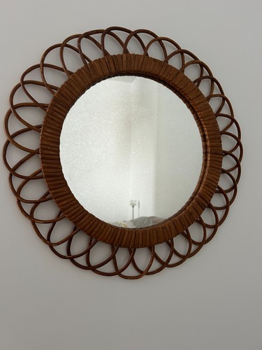 Miroir soleil rotin - miroir, en