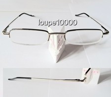 lunettes loupe de lecture demi-lune gris argenté et marron réf L7002 COL3 N° 725