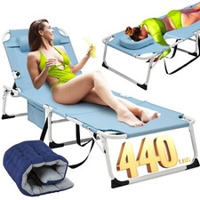 NAIZEA Sun Tanning Chair, Folding Patio Lounge Chaise Adjustable Chair for Beach