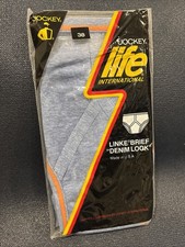 Vintage 80s Jockey Rare Denim Look Brief Men's Underwear  NOS Size 38 New USA