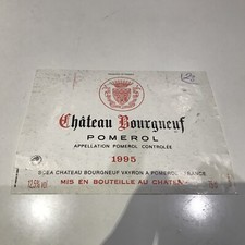Chateau Bourgneuf Pomerol 1995 Vintage Wine Label Collectable Excellent Conditio