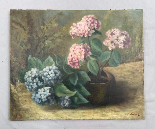 Hortensias huile sur - sur, toile