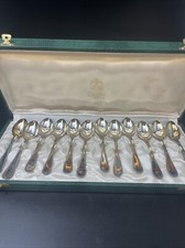 DEETJEN 12 pc Silver Spoon Table Plated VINTAGE Set Tarnished See Images