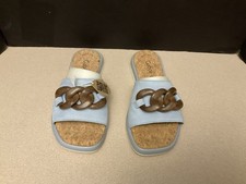 New! Women's Gabor Nubuck Leather Blue Cork Slide Sandals. Size EU 39. US 8.5.