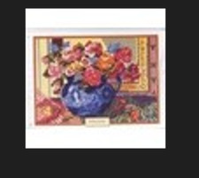 Kit DMC Canevas " Bouquet au Miroir "  A Tapisser Au Point Lancè