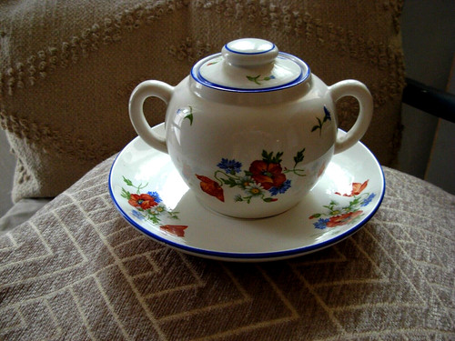 Beau sucrier ancien soucoupe - sucrier, &