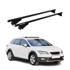 Tiger Barres de toit transversales pour Seat Leon X-Perience 2015-2020 Noir