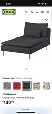 SÖDERHAMN Chaise cover, Fridtuna dark gray. 405.189.96