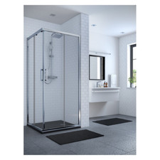 CABINE DE DOUCHE ANGLE 90X90 CONNECT CRISTAL TRANSPARENT PROFILS ARGENT