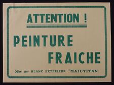 Grande étiquette ATTENTION PEINTURE FRAICHE Blanc Majutitan paint label