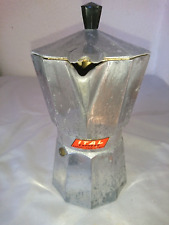OLD BEAUTIFUL ITALIAN COFFEE MAKER ITAL EXPRESS 1950-1970 in ALUMINUIM