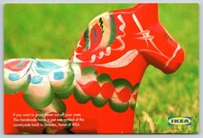 Handmade Horse Sweden Symbol Never Forget Roots Ikea Store Ad Postcard UNP 4x6 